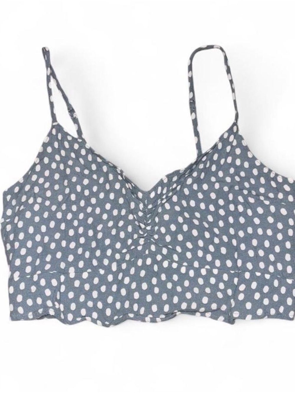 Abercrombie & Fitch Blue Polka Dot Cropped Cami